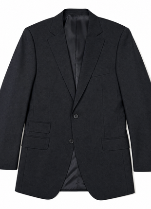 Napoli Black Tonal Stripe Peak Lapel Classic Fit 2-Button Wool Suit - 44L