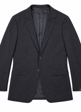 Z Zegna Charcoal Micro-Geometric Notch Lapel Slim Fit 2-Button Wool Suit - 40S