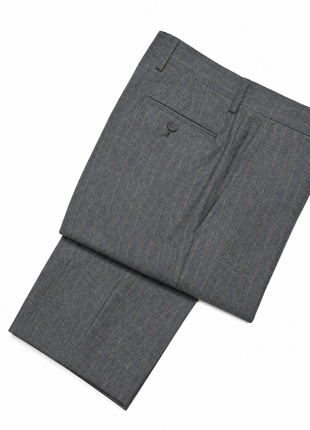 Brunello Cucinelli Gray Stripe Notch Lapel Slim Fit 3-Button Wool Linen Silk Suit - 40R