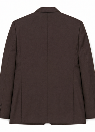 Calvin Klein Solid Brown Notch Lapel Slim Fit 2-Button Wool Suit