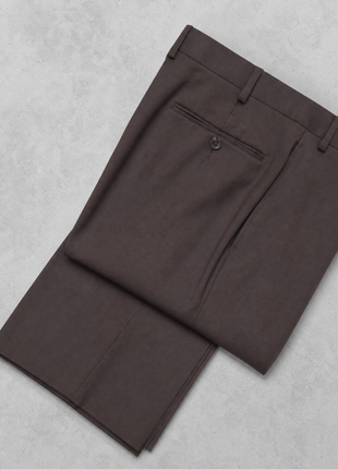 Calvin Klein Solid Brown Notch Lapel Slim Fit 2-Button Wool Suit