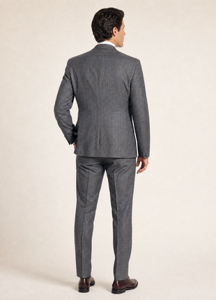 Brunello Cucinelli Gray Stripe Notch Lapel Slim Fit 3-Button Wool Linen Silk Suit - 40R