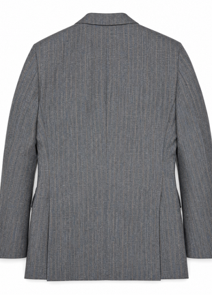 Brunello Cucinelli Gray Stripe Notch Lapel Slim Fit 3-Button Wool Linen Silk Suit - 40R