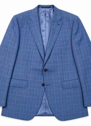 Napoli Blue Windowpane Notch Lapel Classic Fit 2-Button Wool Suit - 42R