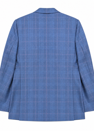 Napoli Blue Windowpane Notch Lapel Classic Fit 2-Button Wool Suit - 42R