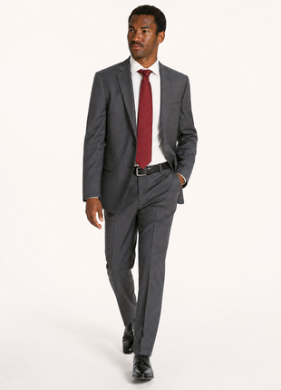 Cerruti 1881 Solid Gray Notch Lapel Classic Fit 2-Button Wool Suit - 48R