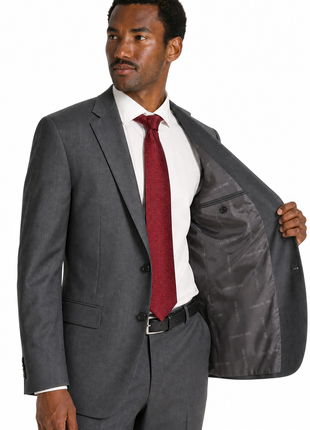 Cerruti 1881 Solid Gray Notch Lapel Classic Fit 2-Button Wool Suit - 48R