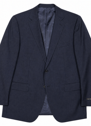 Cerruti 1881 Solid Navy Blue Notch Lapel Classic Fit 2-Button Wool Suit - 50R