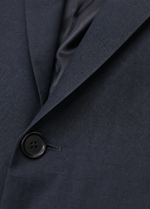 Cerruti 1881 Solid Navy Blue Notch Lapel Classic Fit 2-Button Wool Suit - 50R