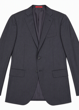 Isaia Mens Charcoal Shadow Stripe Notch Lapel Classic Fit 2-button Wool Suit - 40S