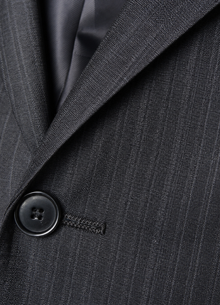 Isaia Mens Charcoal Shadow Stripe Notch Lapel Classic Fit 2-button Wool Suit - 40S