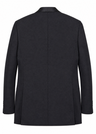 Isaia Solid Black Notch Lapel Classic Fit 2-Button AquaSpider Wool Tuxedo - 40L