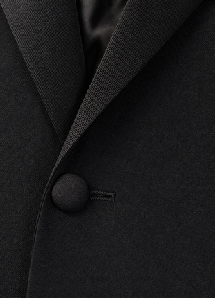 Isaia Solid Black Notch Lapel Classic Fit 2-Button AquaSpider Wool Tuxedo - 40L