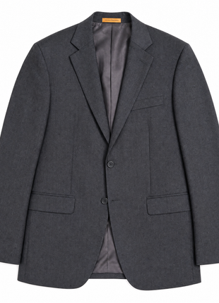 Hickey Freeman Traveler Gray Textured Notch Lapel Classic Fit 2-Button Worsted Wool Suit - 38S
