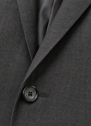 Hickey Freeman Traveler Gray Textured Notch Lapel Classic Fit 2-Button Worsted Wool Suit - 38S