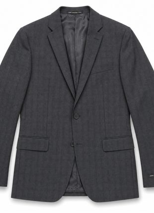 John Varvatos Charcoal Windowpane Notch Lapel Classic Fit 2-Button Wool Suit - 38R