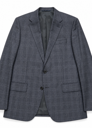 John Varvatos Charcoal Windowpane Notch Lapel Classic Fit 2-Button Wool Silk Suit - 40R