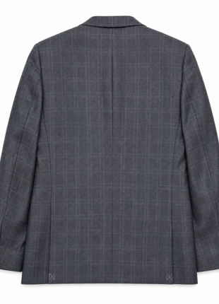 John Varvatos Charcoal Windowpane Notch Lapel Classic Fit 2-Button Wool Silk Suit - 40R