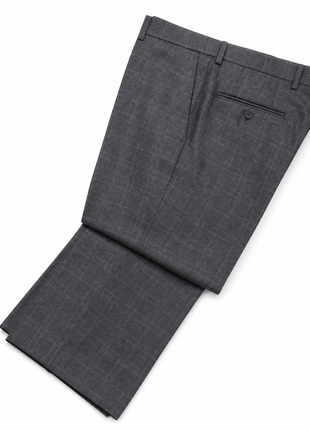 John Varvatos Charcoal Windowpane Notch Lapel Classic Fit 2-Button Wool Silk Suit - 40R