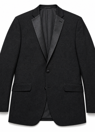 Kenneth Cole Reaction Black Textured Satin Notch Lapel Classic Fit 2-Button Stretch Tuxedo