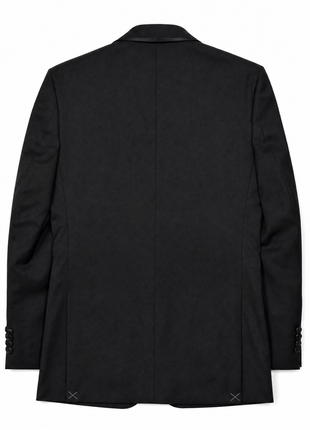 Kenneth Cole Reaction Black Textured Satin Notch Lapel Classic Fit 2-Button Stretch Tuxedo