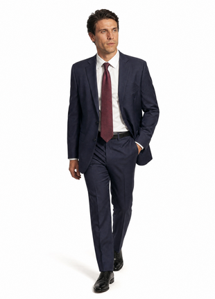 Yves Saint Laurent Navy Blue Pinstripe Notch Lapel Classic Fit 2-Button Wool Suit - 42L