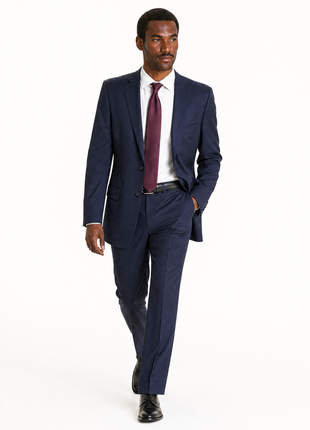 Yves Saint Laurent Navy Blue Pinstripe Notch Lapel Classic Fit 2-Button Wool Suit - 40L