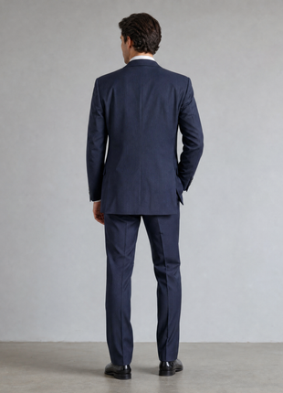 Yves Saint Laurent Navy Blue Pinstripe Notch Lapel Classic Fit 2-Button Wool Suit - 42L