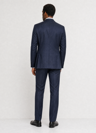 The Suit Lady Navy Twill Notch Lapel Classic Fit 2-Button Tallia di Delfino Wool Suit - 42R