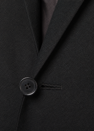 Salvatore EXTE Solid Black Notch Lapel Modern Fit 3-Piece High-Twist Suit