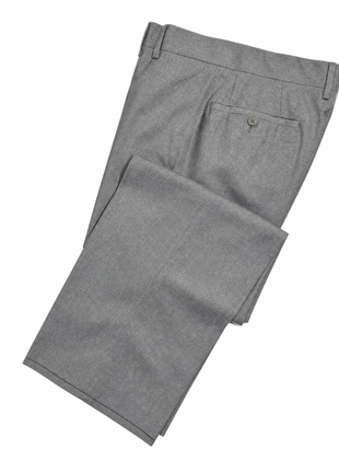 John Varvatos Light Gray Textured Flannel Peak Lapel Classic Fit 2-Button Wool Stretch Suit - 40L