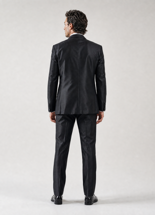 Sand The Red Carpet Black Shawl Lapel Classic Fit 1-Button Shantung Silk Tuxedo - 40R