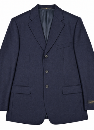 Valentino Roma Dark Navy Fleece Notch Lapel Classic Fit 3-Button Pleated Pants Wool Suit - 44R