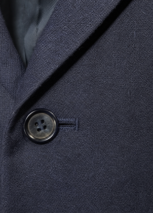 Valentino Roma Dark Navy Fleece Notch Lapel Classic Fit 3-Button Pleated Pants Wool Suit - 44R