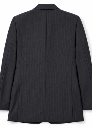 Hickey Freeman Charcoal Pinstripe Notch Lapel Classic Fit 2-Button Wool Suit - 40S