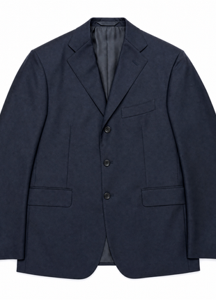 Sartoria Partenopea Mens Solid Navy Notch Lapel Slim Fit 3-button Wool Suit - 44R