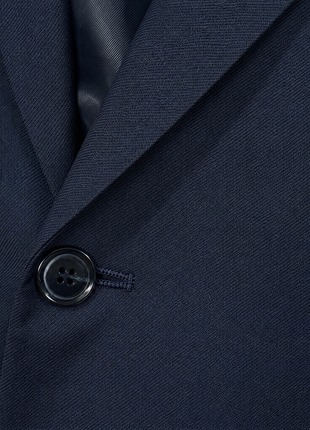 Sartoria Partenopea Mens Solid Navy Notch Lapel Slim Fit 3-button Wool Suit - 44R
