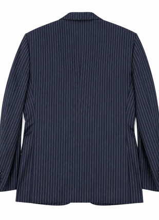 Corneliani Navy Blue and White Pinstripe 100% Cotton Classic Fit 3-Button Suit 38R