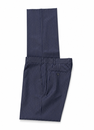 Corneliani Navy Blue and White Pinstripe 100% Cotton Classic Fit 3-Button Suit 38R