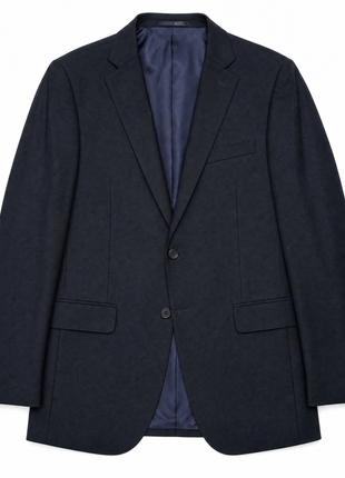 Napoli Navy Blue Twill Weave Wool Cashmere Classic Fit 2-Button Suit 42R