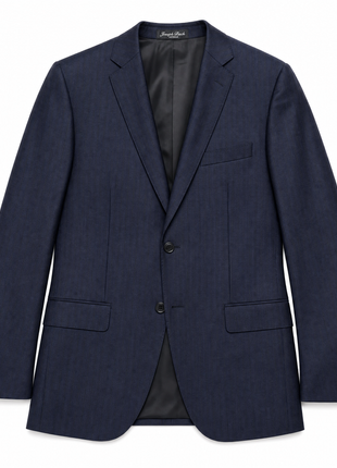 Napoli Navy Tonal Stripe Notch Lapel Classic Fit 2-Button Wool Suit - 40L