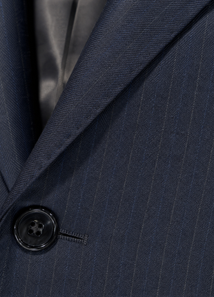 Napoli Navy Tonal Stripe Notch Lapel Classic Fit 2-Button Wool Suit - 40L