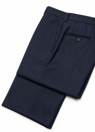Napoli Navy Tonal Stripe Notch Lapel Classic Fit 2-Button Wool Suit - 40L