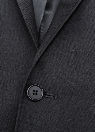 Efor L'Altro Solid Black Notch Lapel Slim Fit 1-Button Wool Blend Suit - 44R