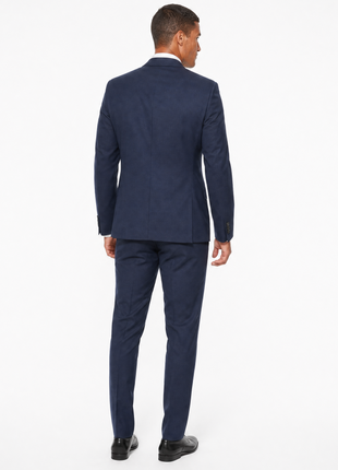 Michael Kors Navy Micro Check Notch Lapel Classic Fit 2-Button Wool Blend Suit - 42S