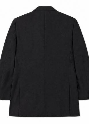 Faconnable Solid Black Notch Lapel Classic Fit 3-Button Pleated Pants Wool Suit - 46L