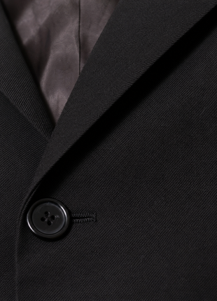 Faconnable Solid Black Notch Lapel Classic Fit 3-Button Pleated Pants Wool Suit - 46L