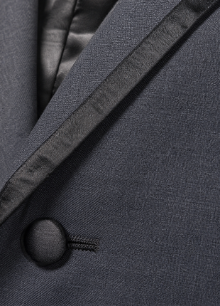 Halston Charcoal Gray Textured Peak Lapel Classic Fit 1-Button Wool Tuxedo - 44R
