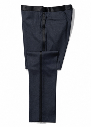 Halston Charcoal Gray Textured Peak Lapel Classic Fit 1-Button Wool Tuxedo - 44R