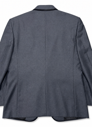 Halston Charcoal Gray Textured Peak Lapel Classic Fit 1-Button Wool Tuxedo - 44R
